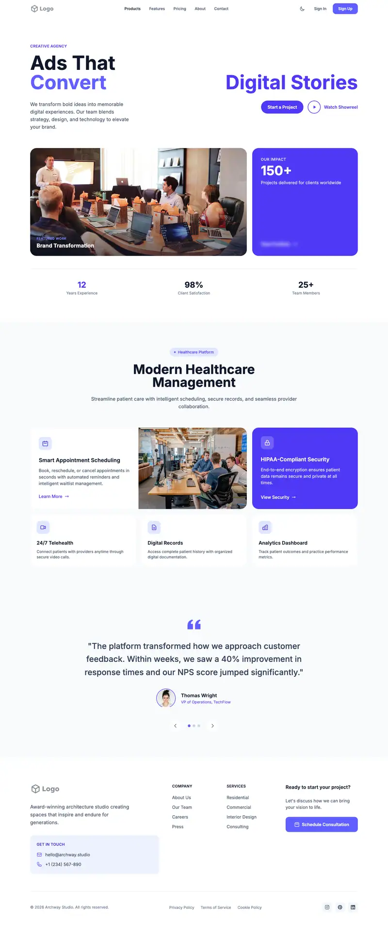 Paid Ads Agency website template preview