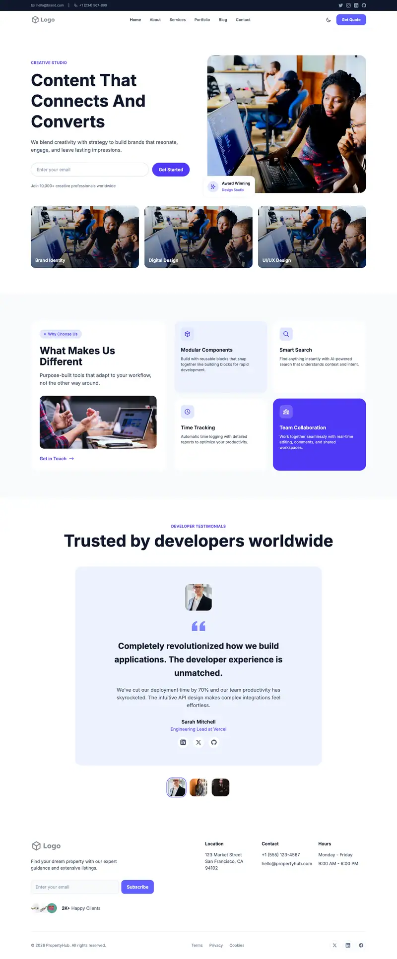 Content Marketing Agency website template preview