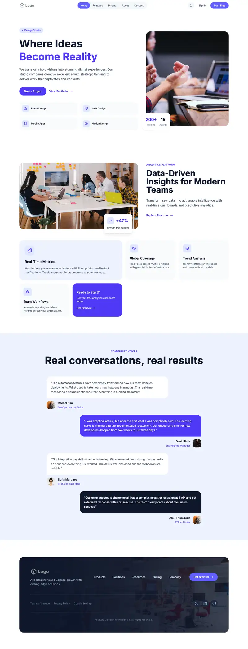 AI Services Agency website template preview