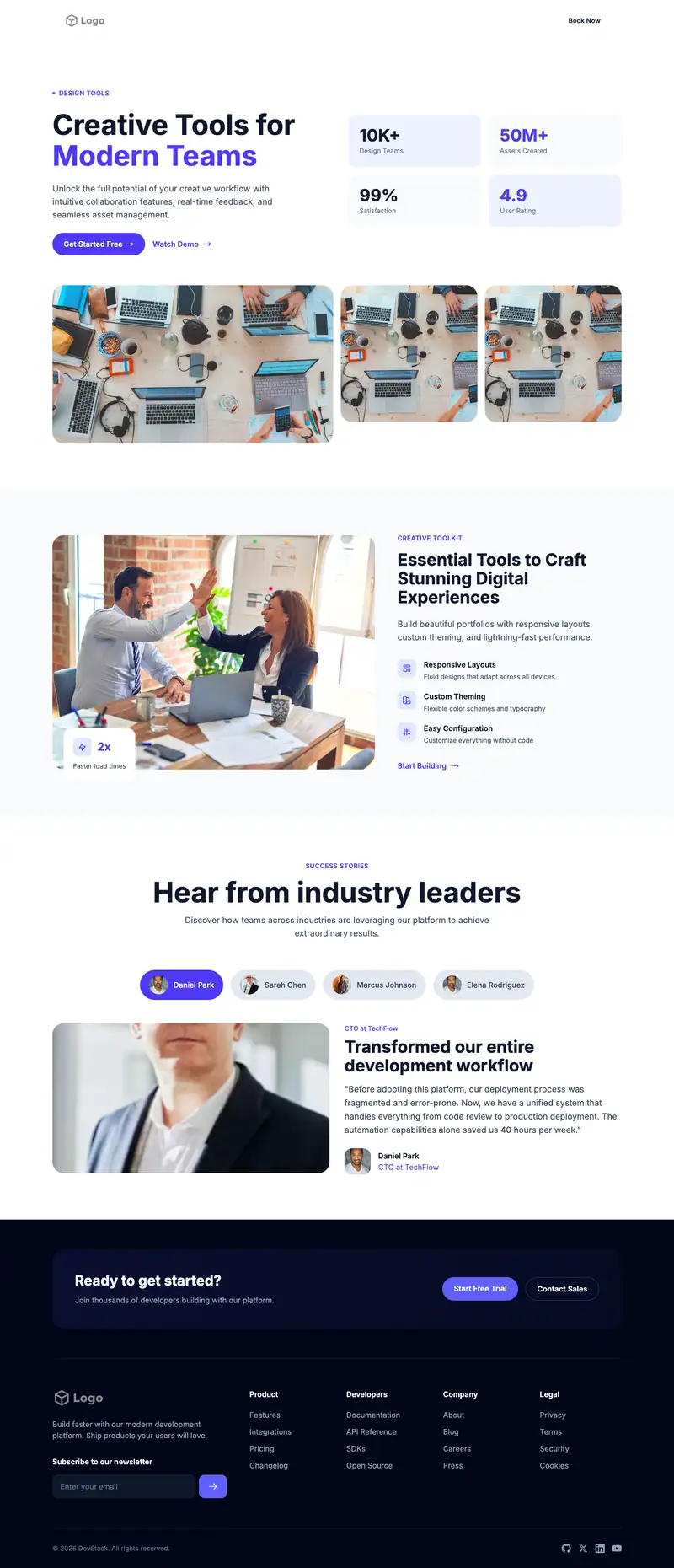 Product Design Agency website template preview