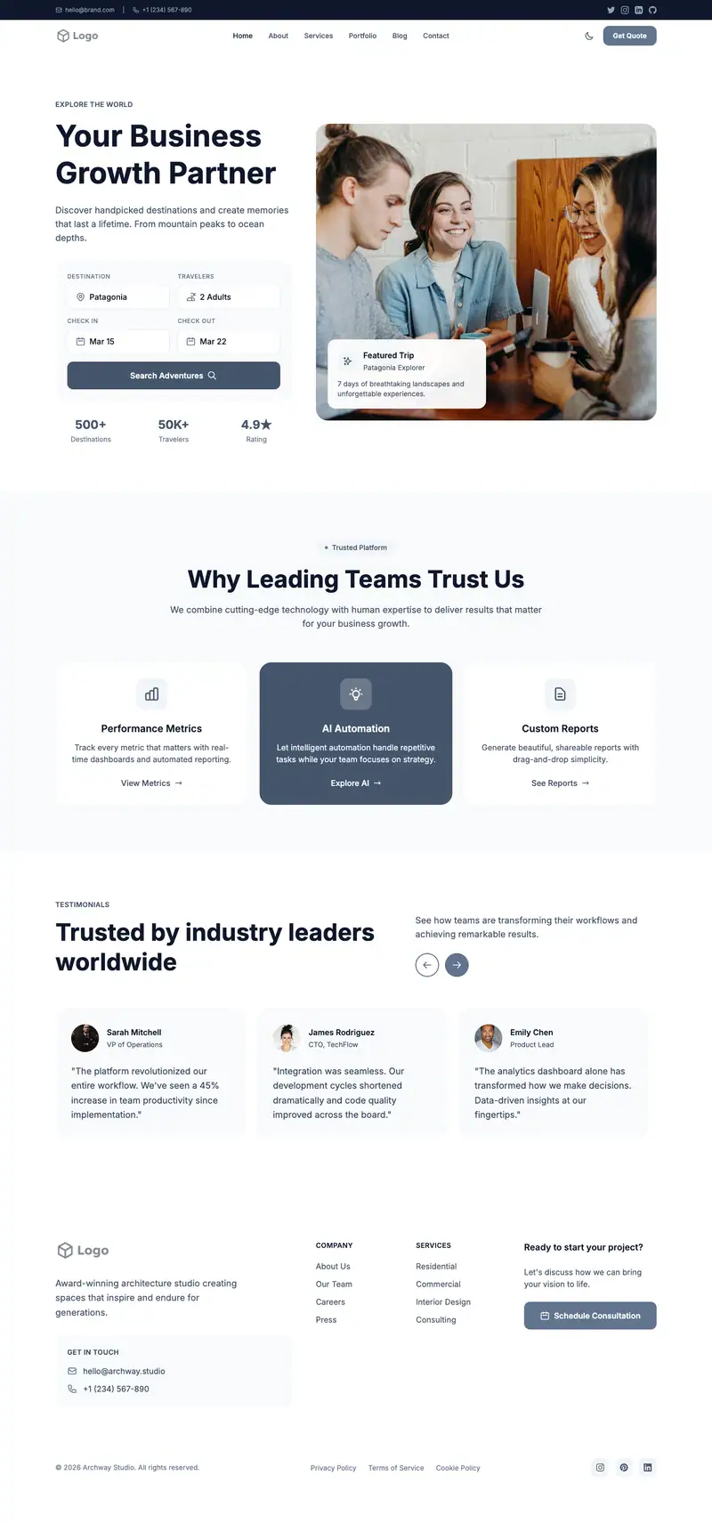 Business Consulting website template preview