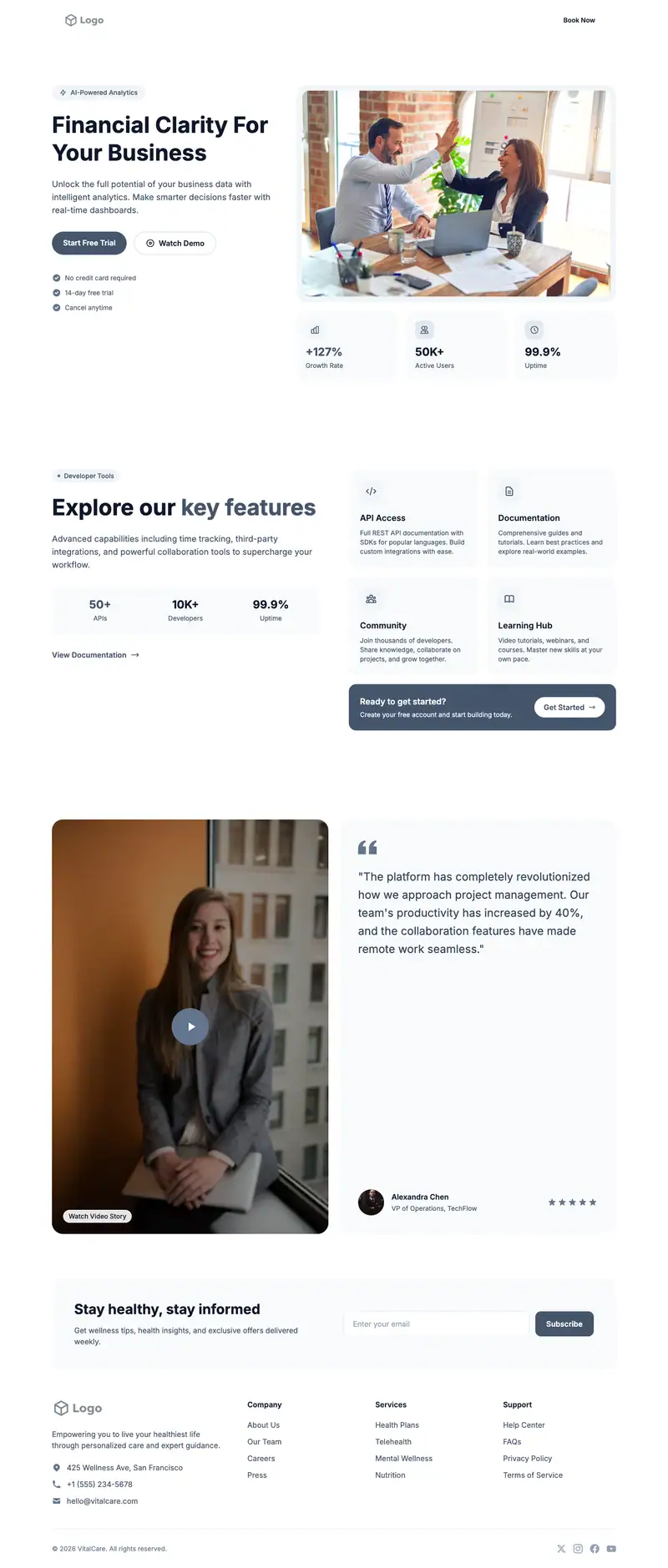 Financial Consulting website template preview