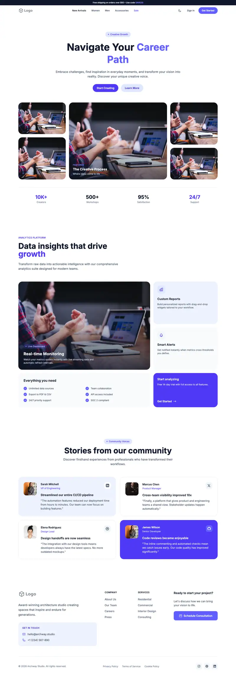 Career Coaching website template preview