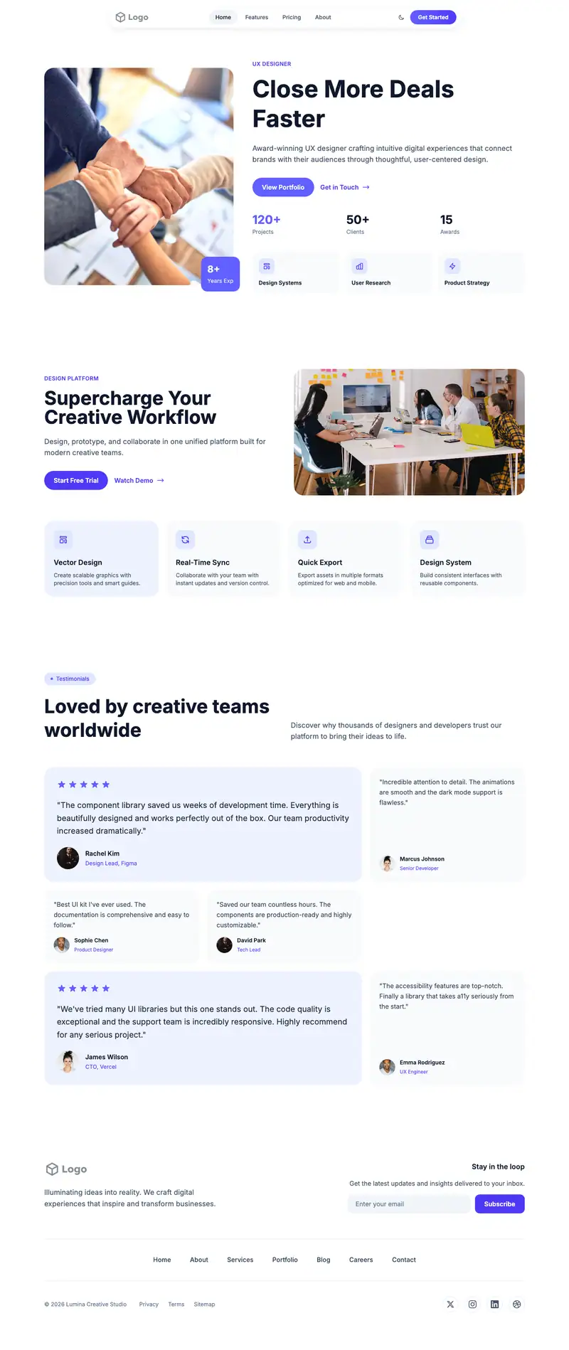 Sales Training website template preview