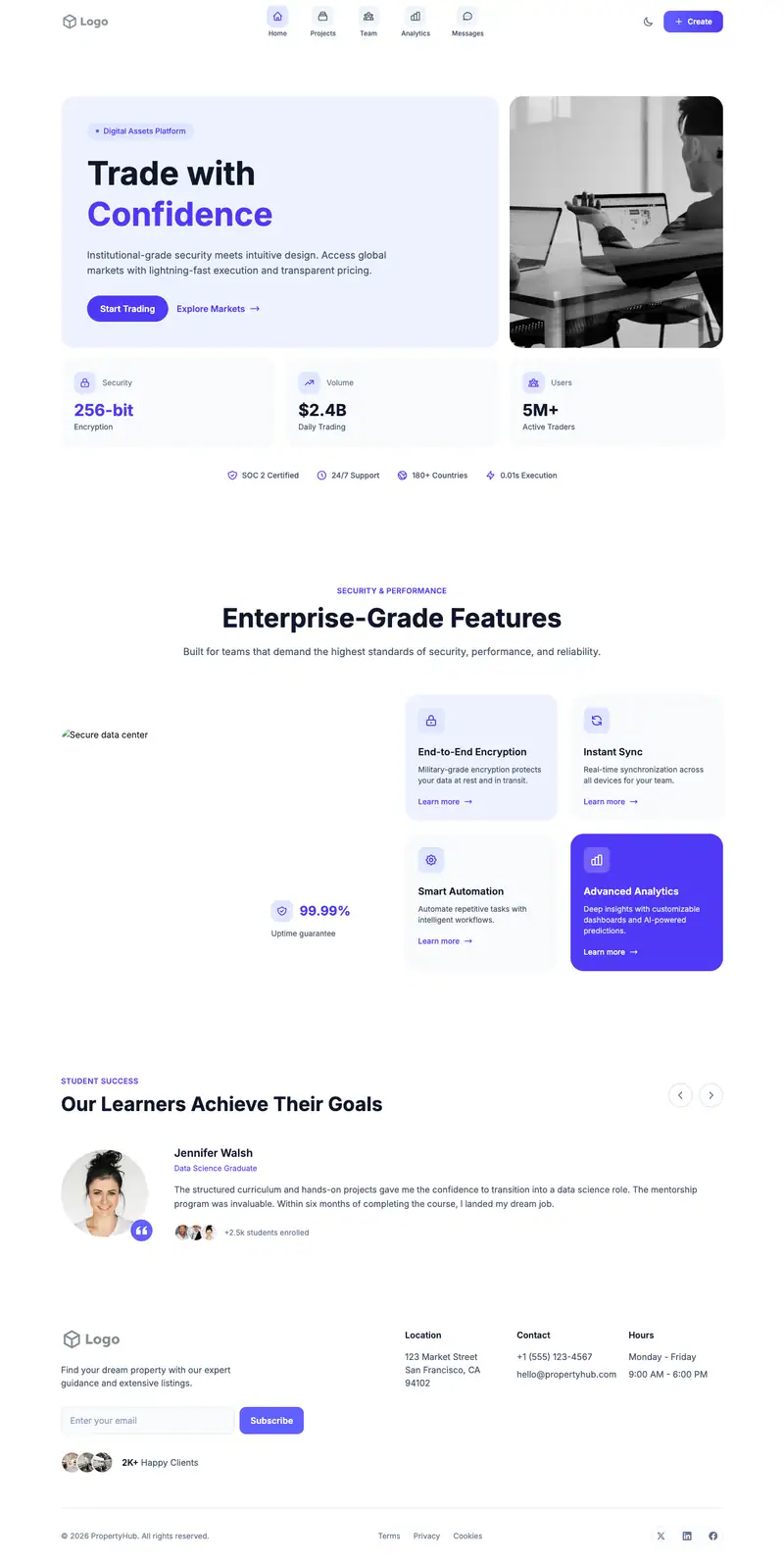 PR Firm website template preview