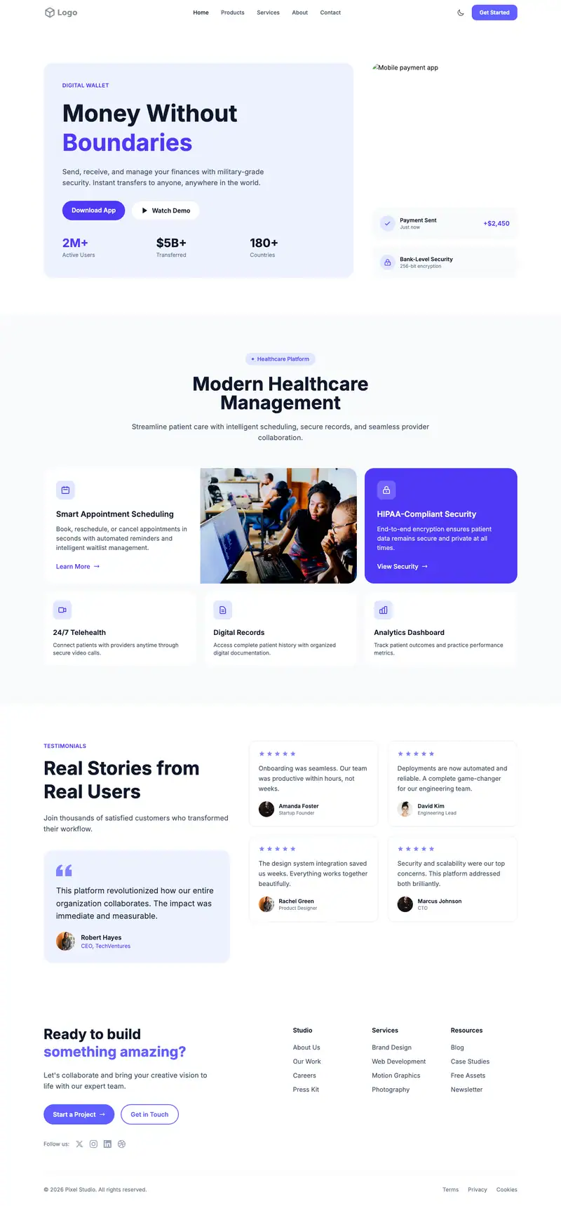 Media Agency website template preview