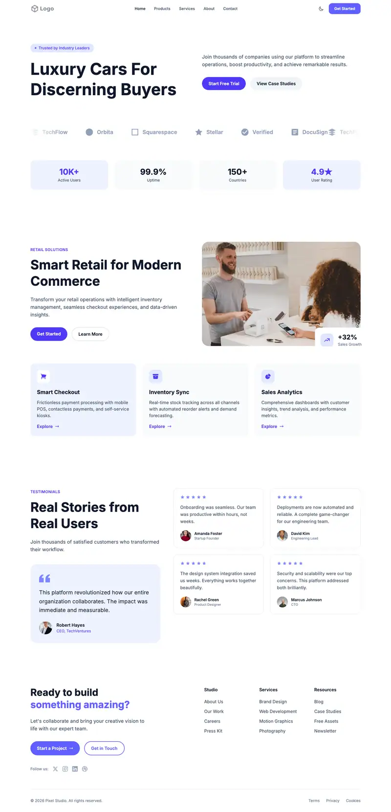Luxury Car Dealer website template preview