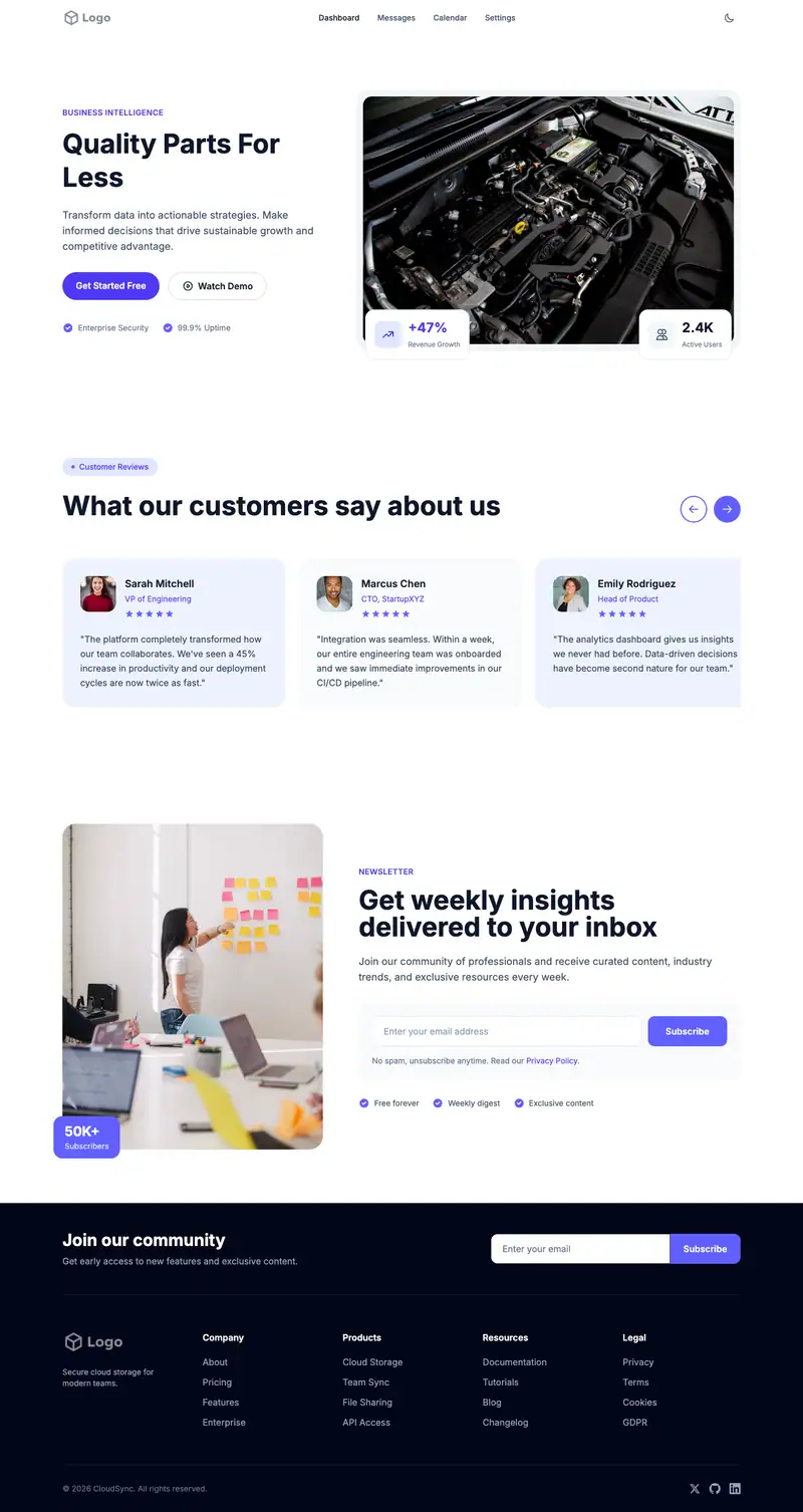 Used Auto Parts website template preview