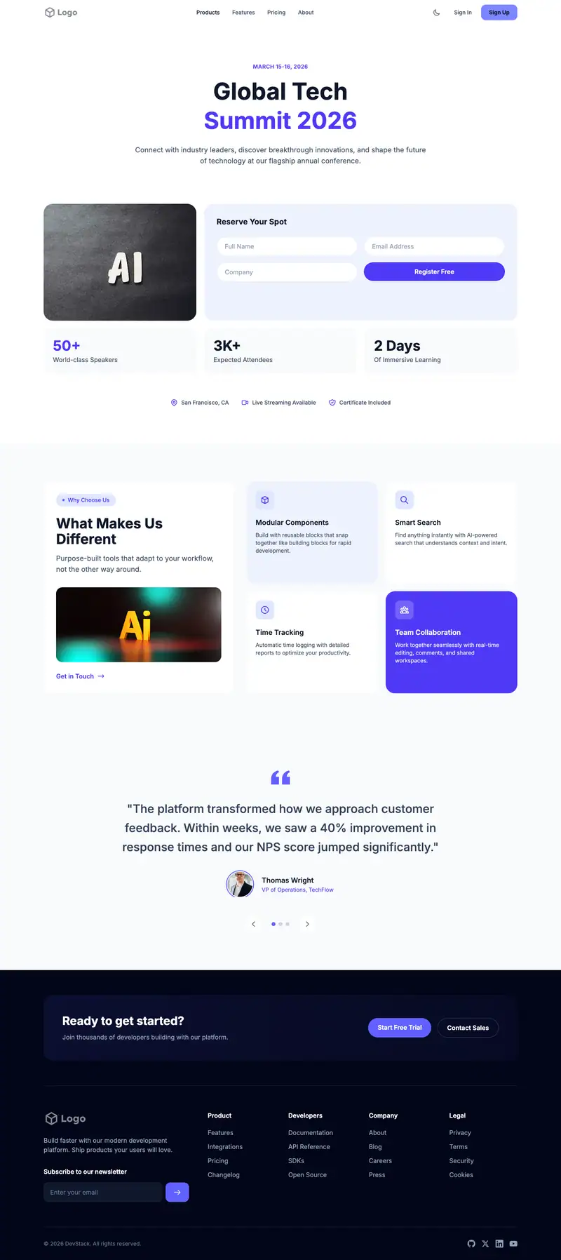 Au Pair Agency website template preview