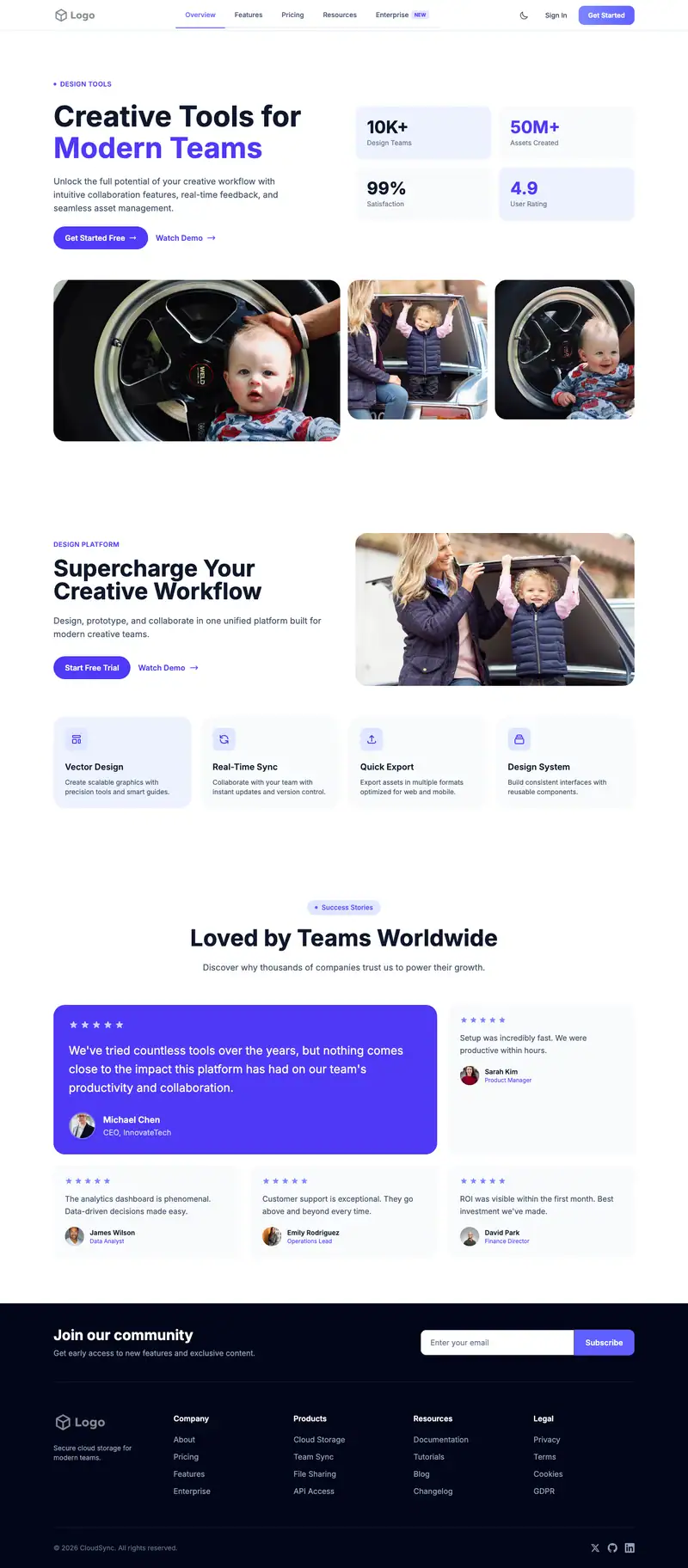 Babysitting Service website template preview