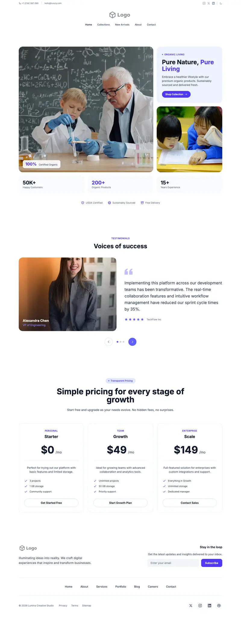 Kids Stem Program website template preview