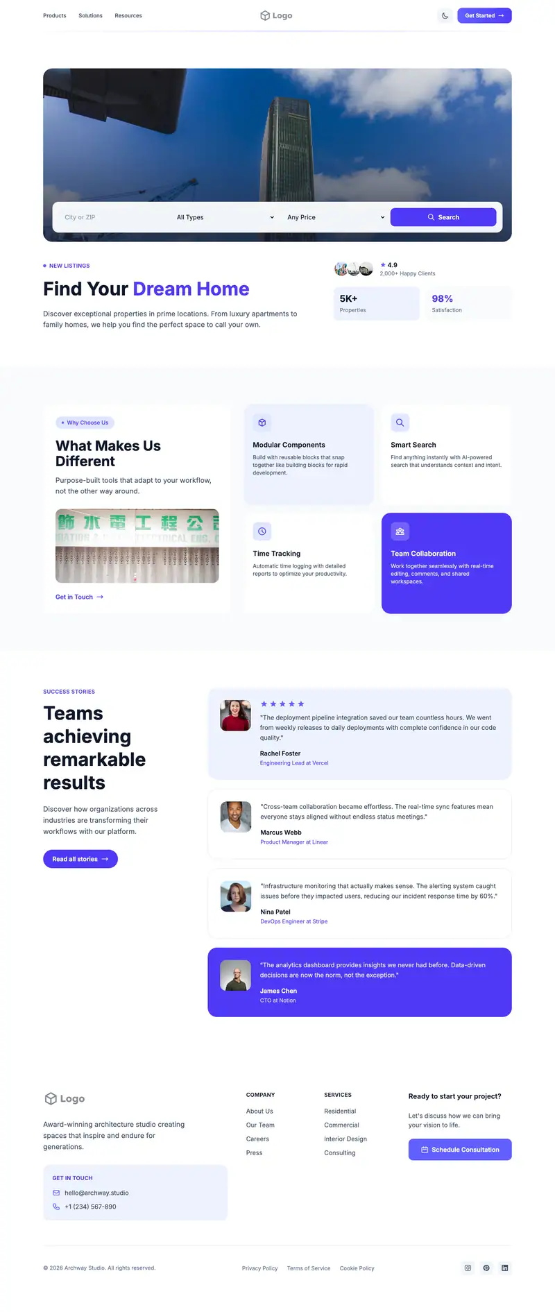 Construction Company website template preview