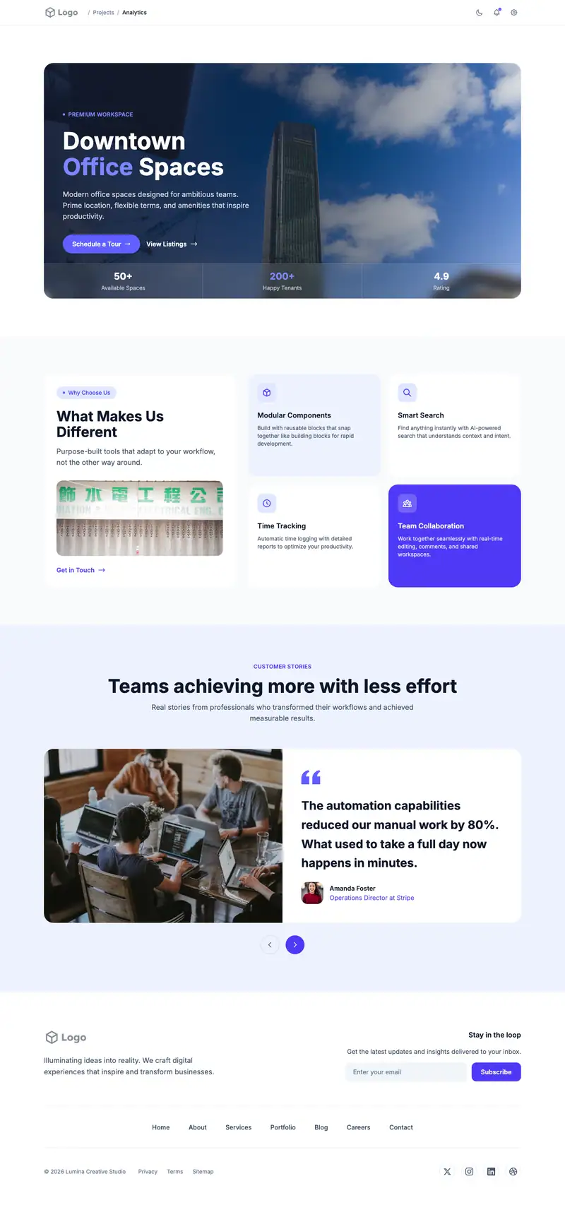 Commercial Construction website template preview