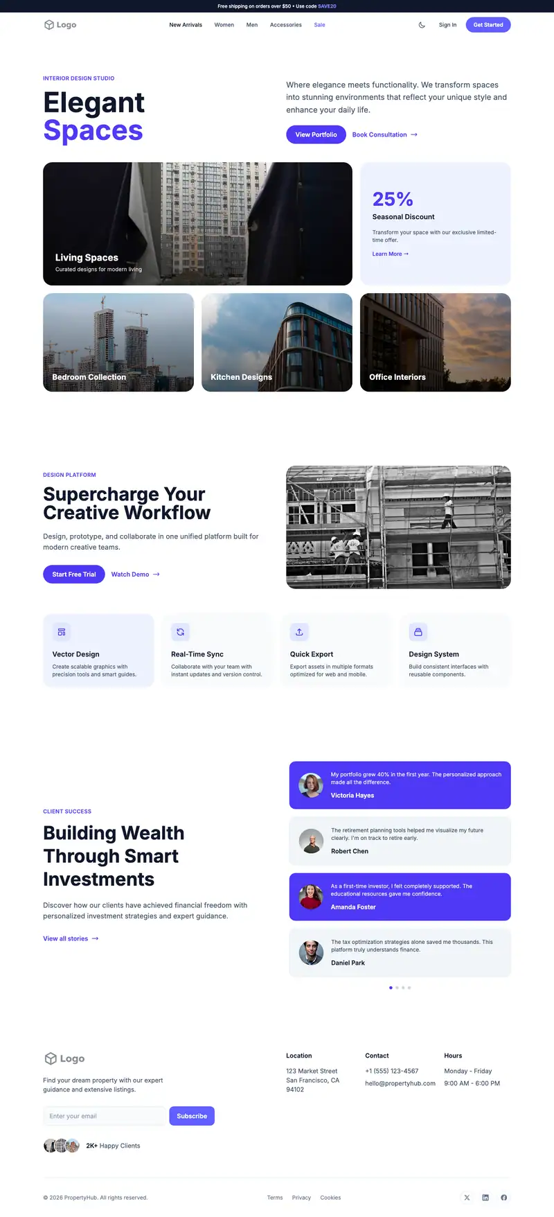 Residential Construction website template preview