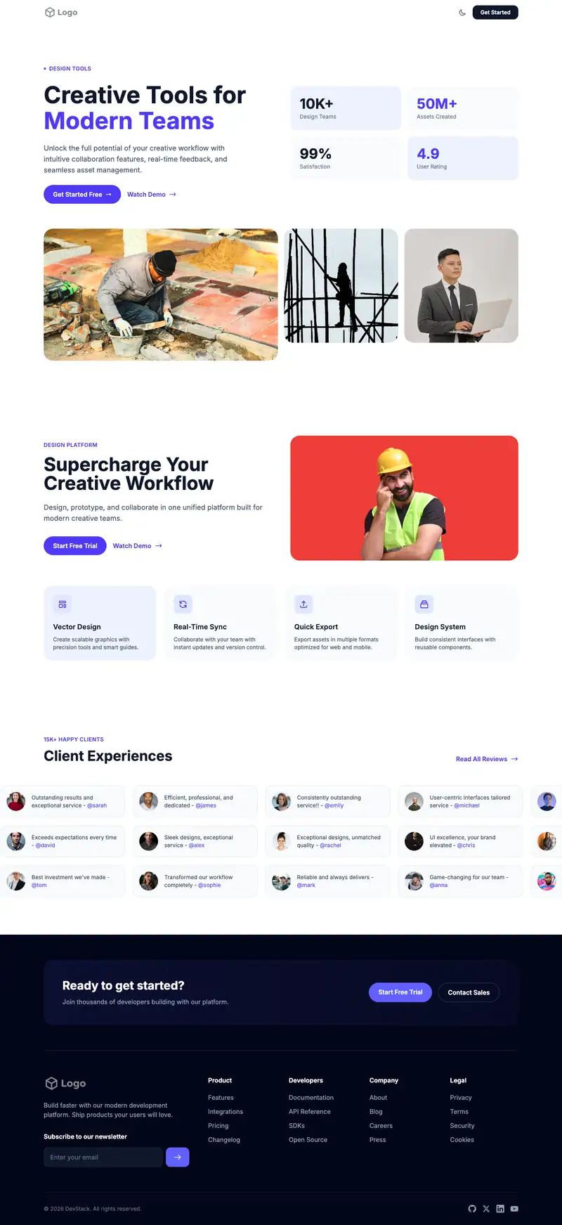 Foundation Contractor website template preview