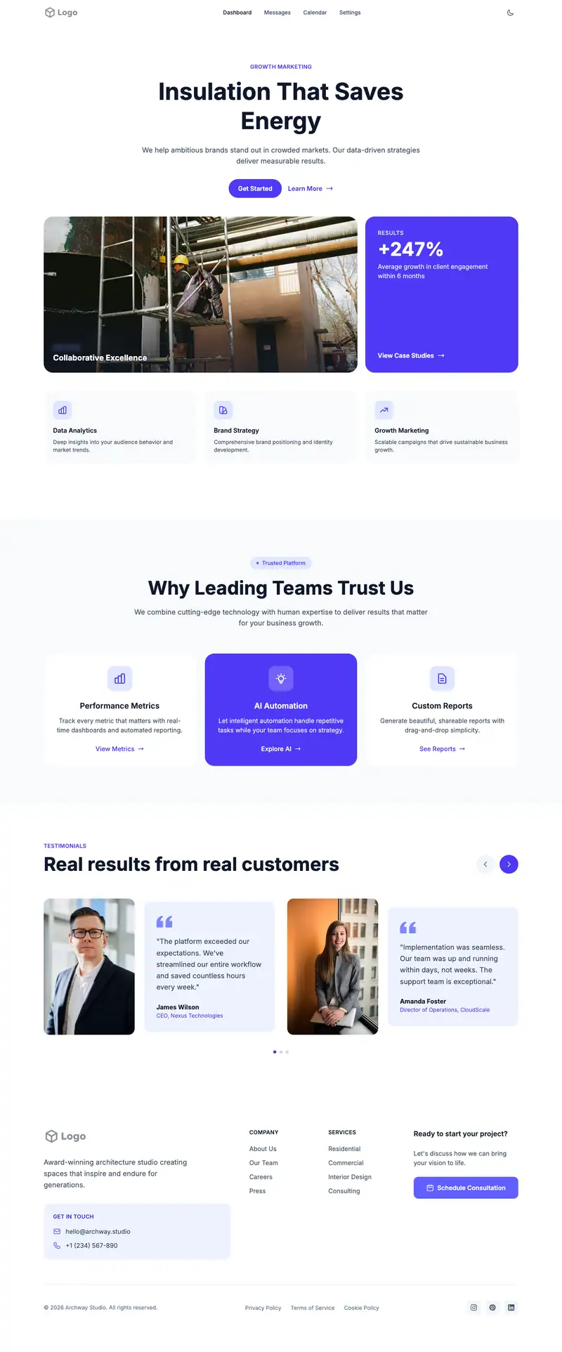 Insulation Contractor website template preview