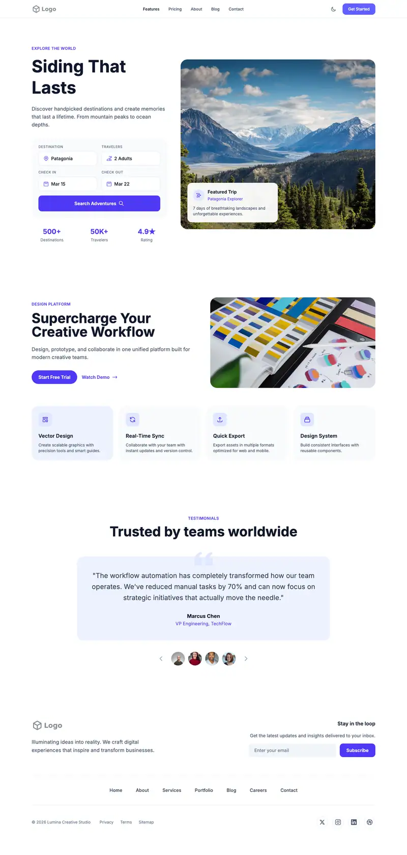 Siding Company website template preview