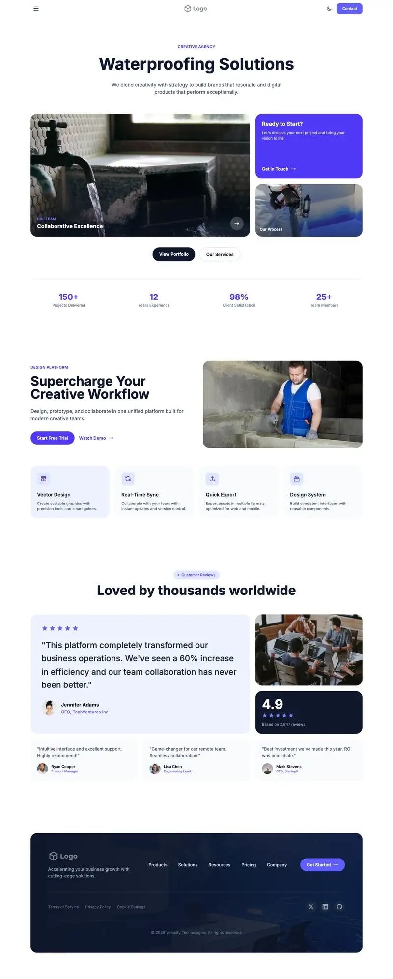 Waterproofing Service website template preview
