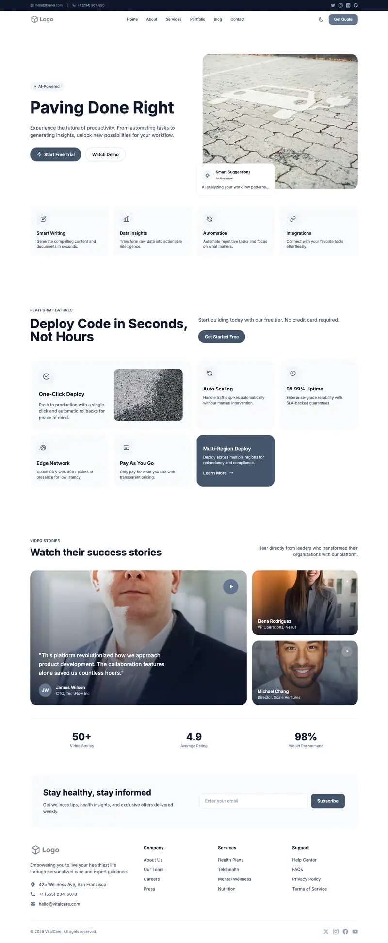Asphalt Paving website template preview