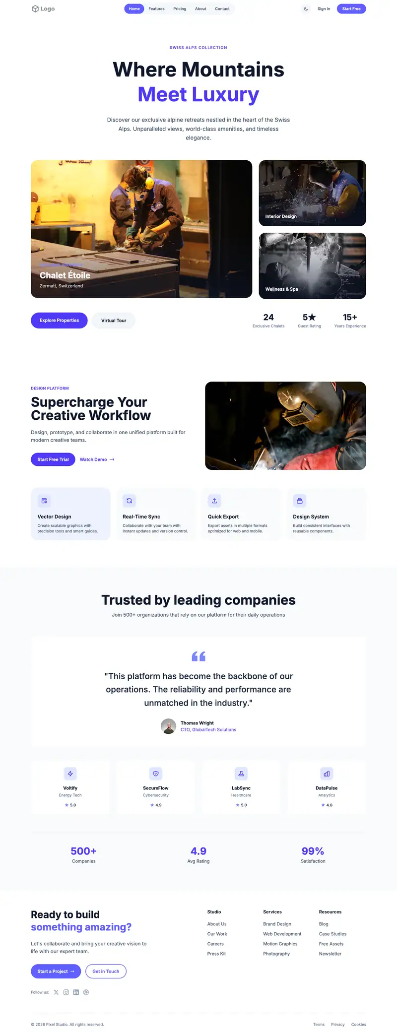 Welding Services website template preview