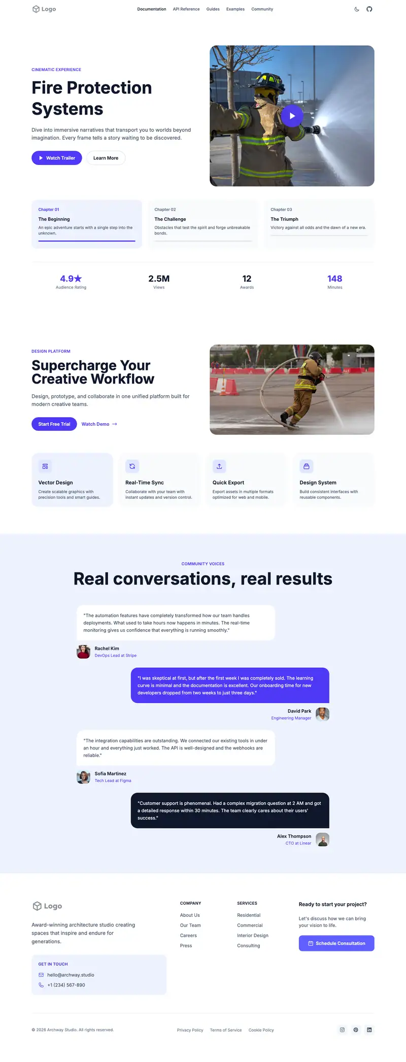 Fire Sprinkler website template preview