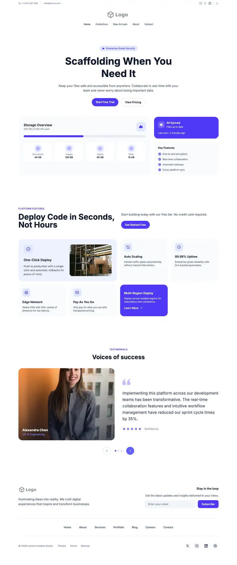 Scaffolding Rental website template preview