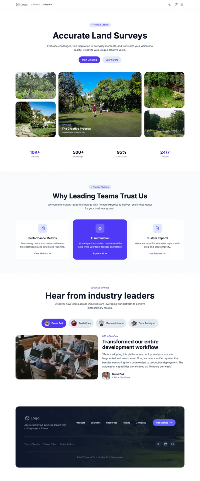 Land Surveying website template preview