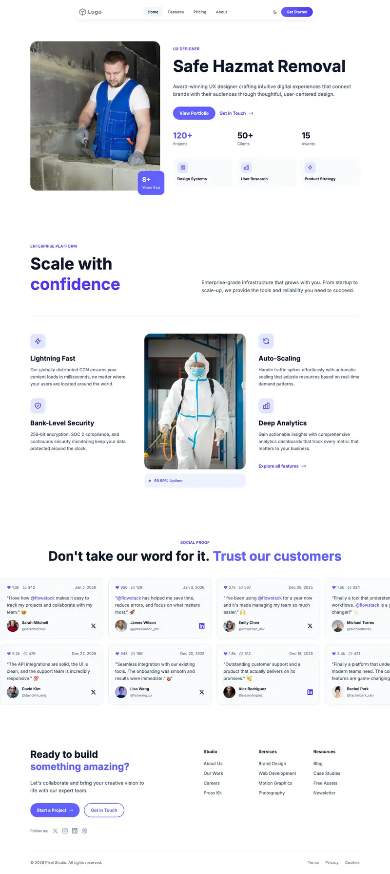 Asbestos Lead Removal website template preview