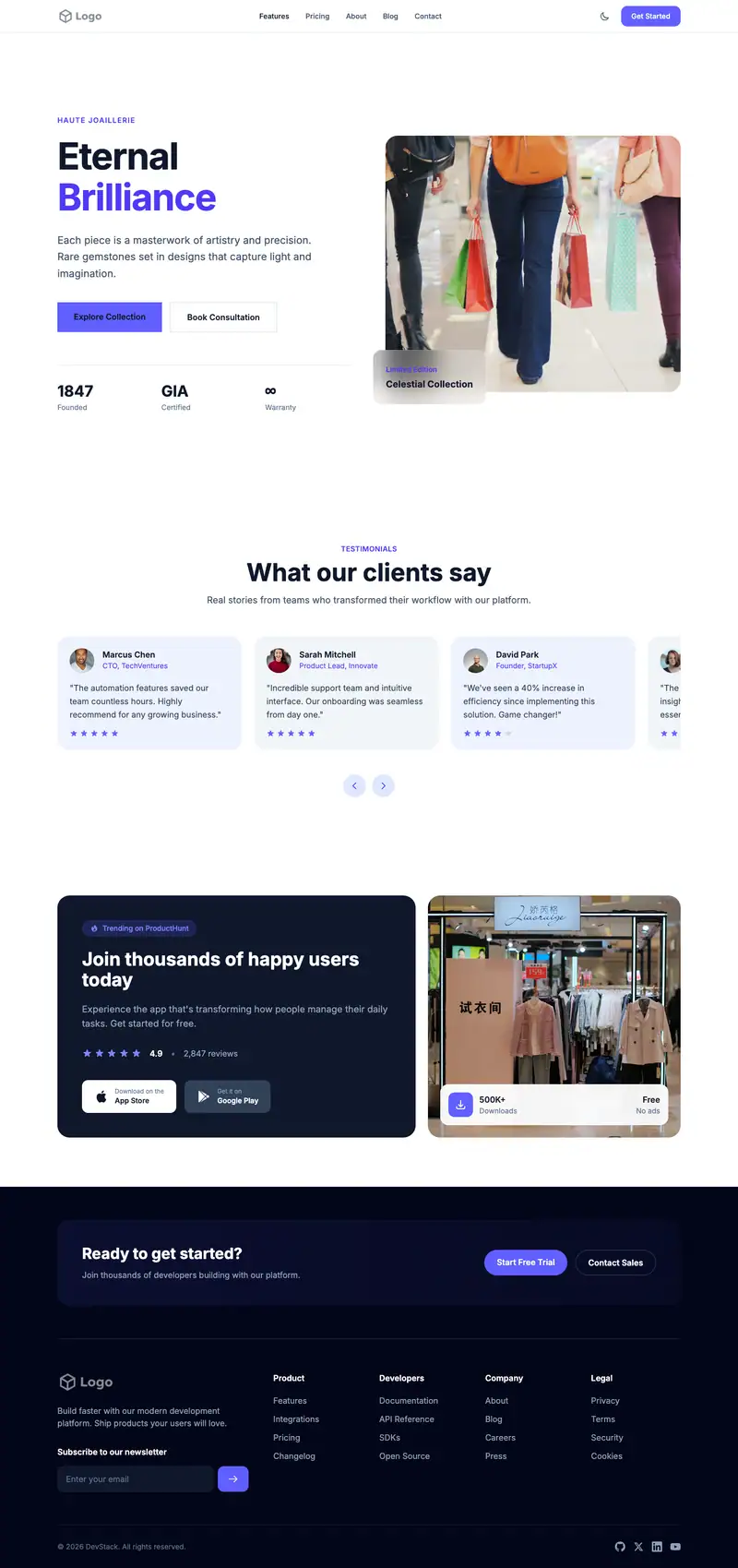 Eco Friendly Fashion website template preview