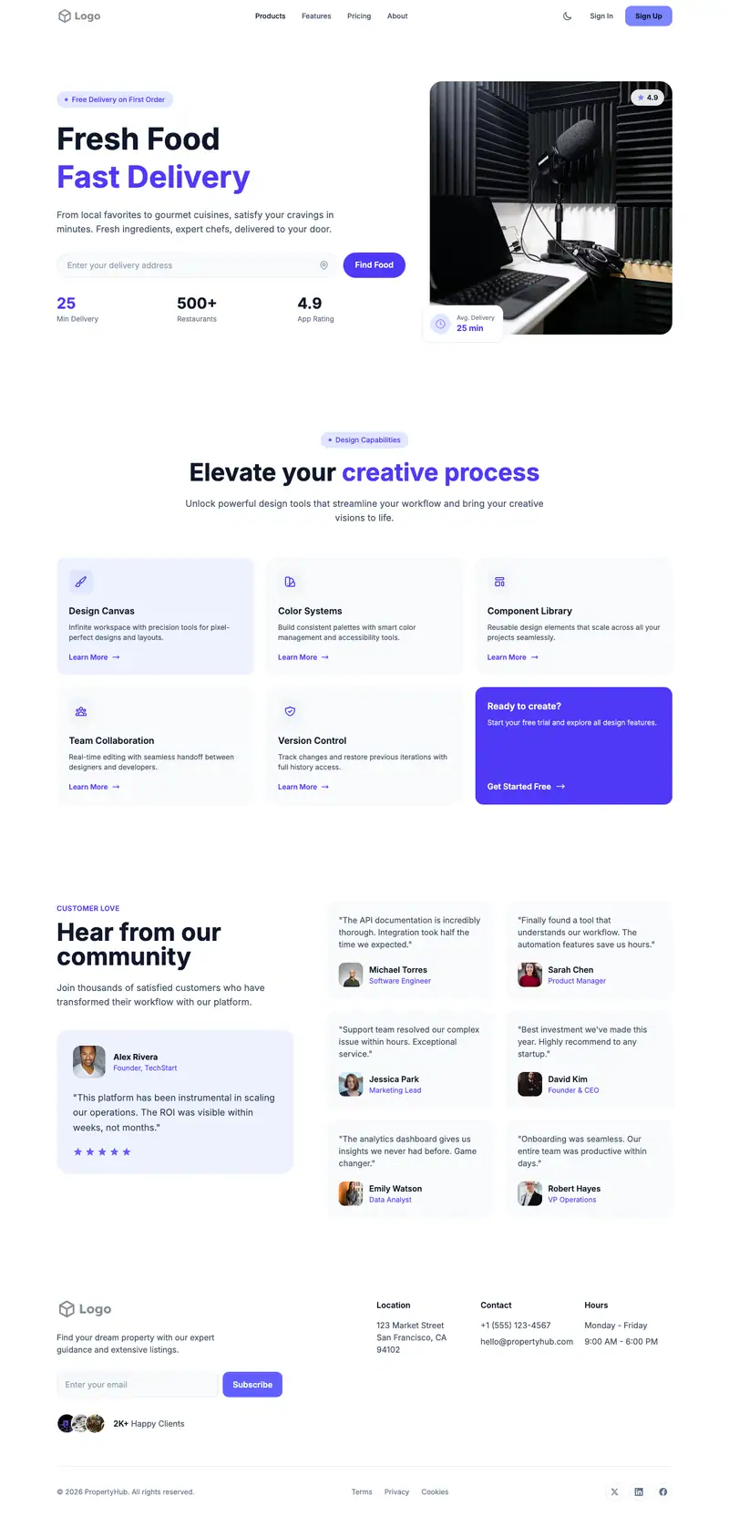 Audio Equipment Store website template preview
