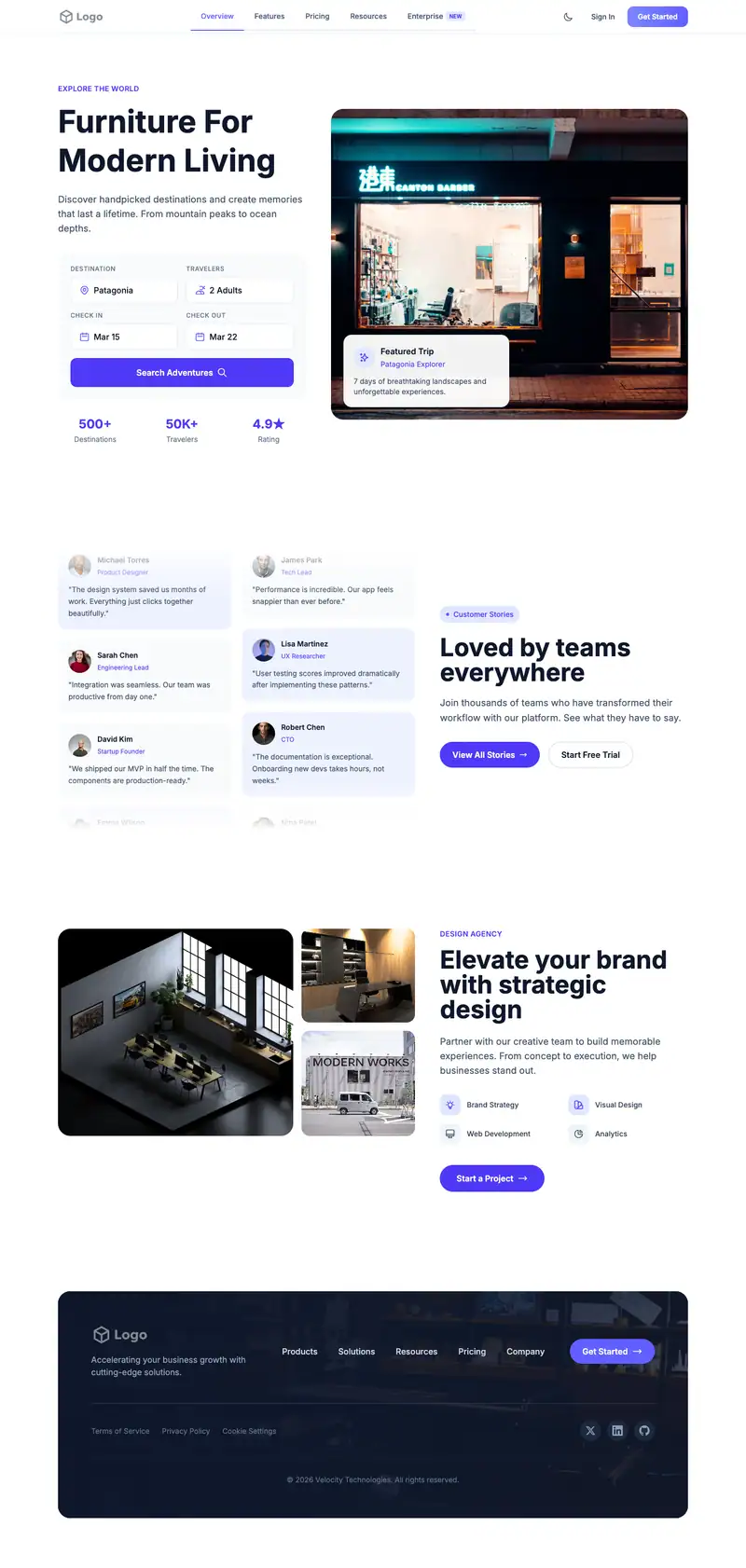 Furniture Store website template preview