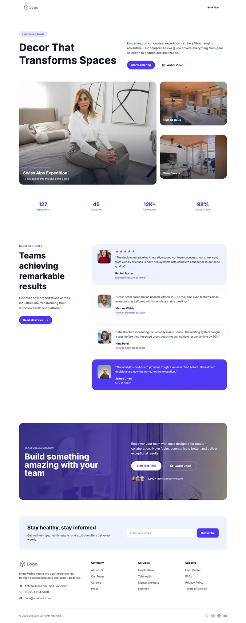 Home Decor Store website template preview