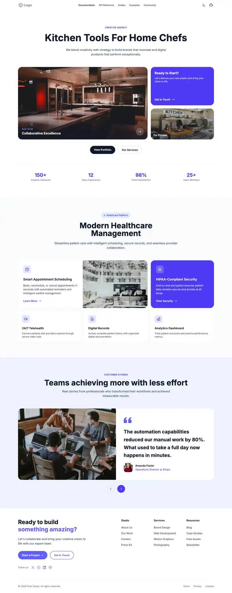 Full-page preview of the Kitchenware Store website template