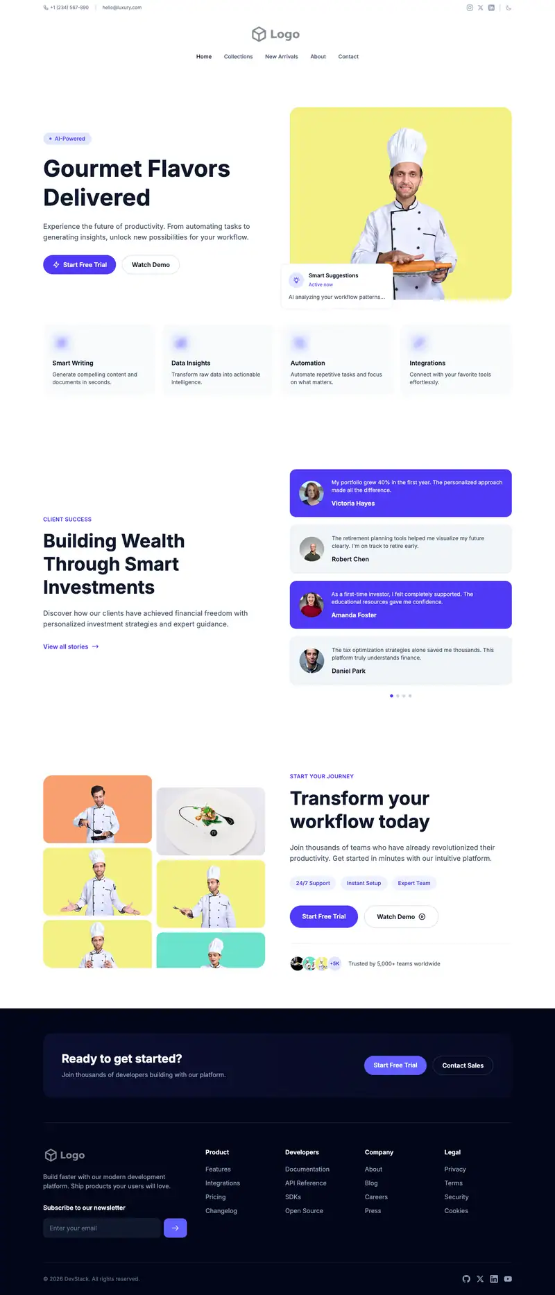 Gourmet Food Store website template preview