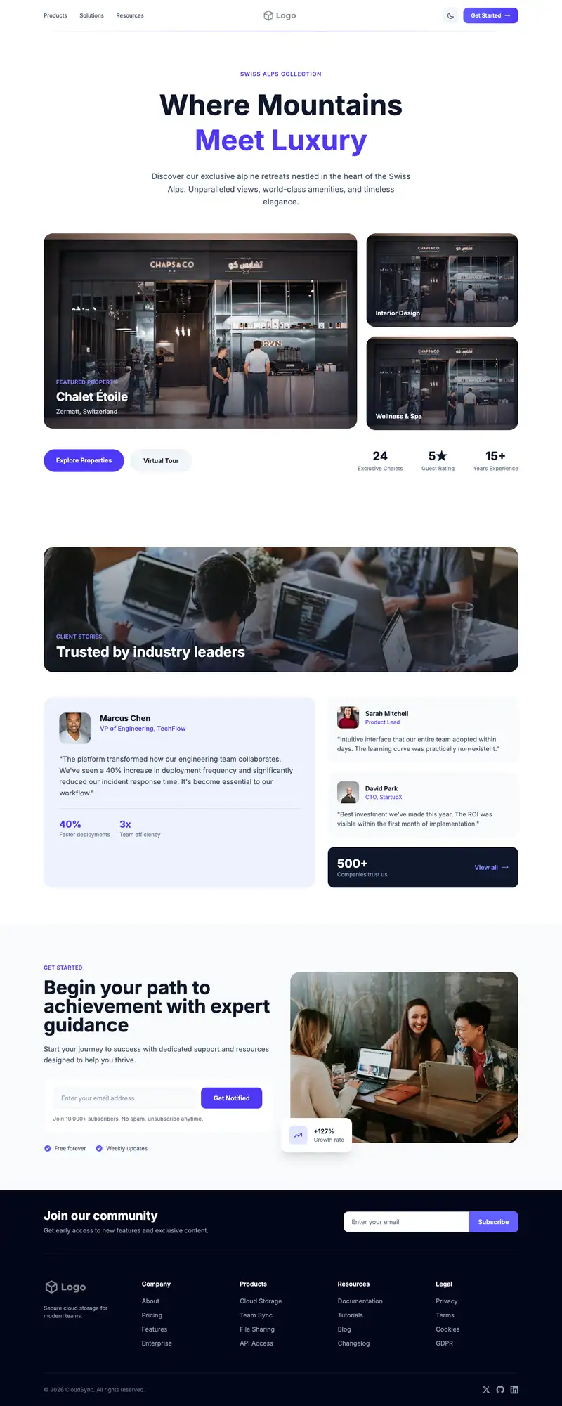 Coffee Brand website template preview