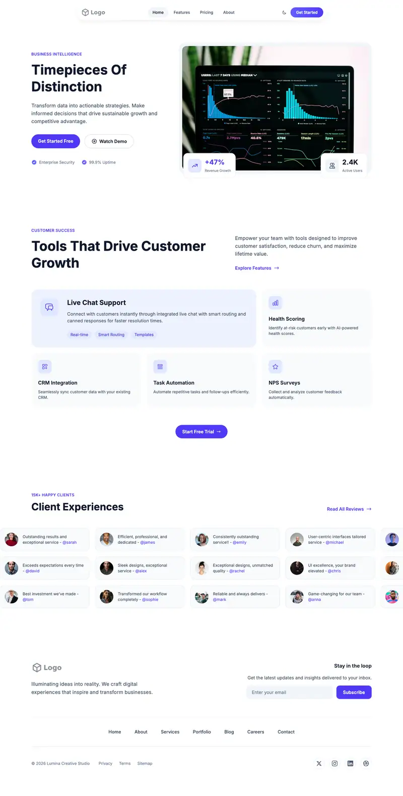 Watch Brand website template preview