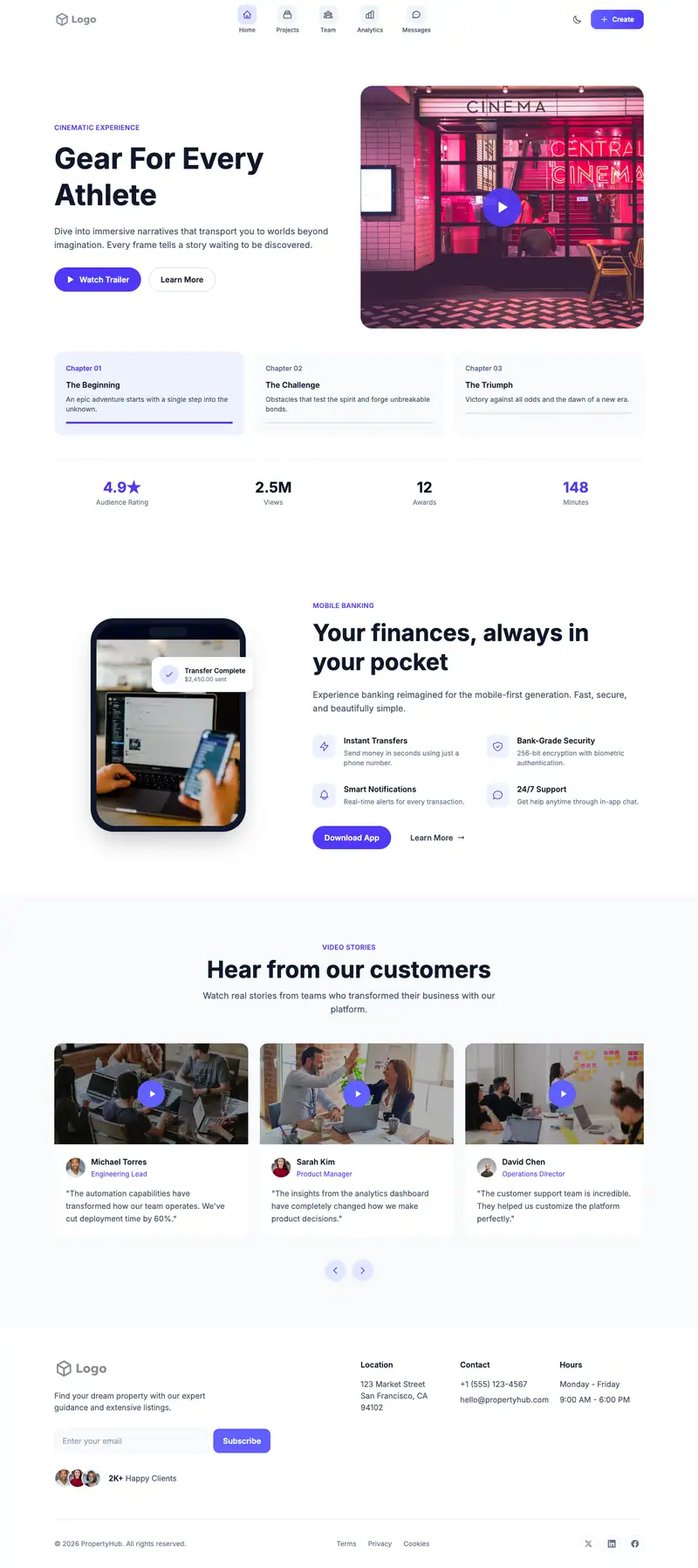 Sportswear Brand website template preview