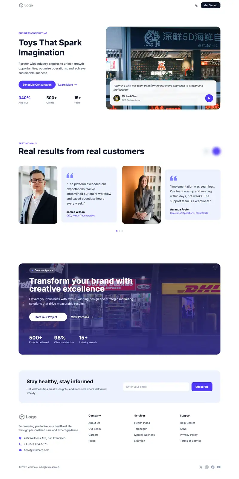 Toy Store website template preview