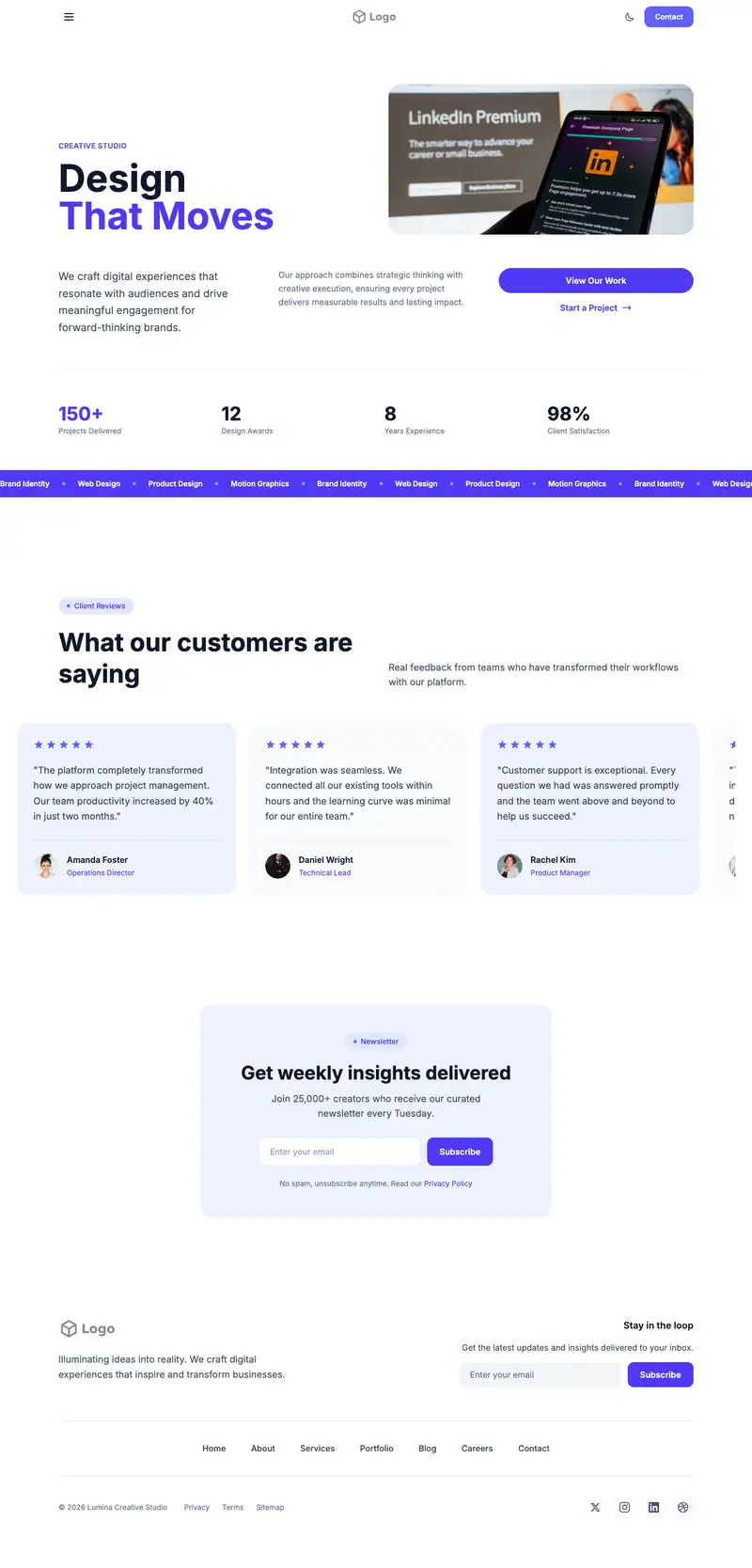 Subscription Box Service website template preview