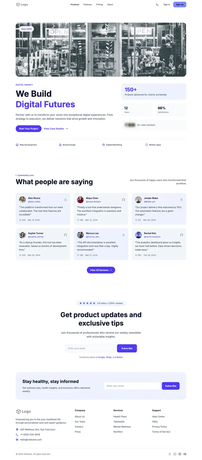Vintage Marketplace website template preview