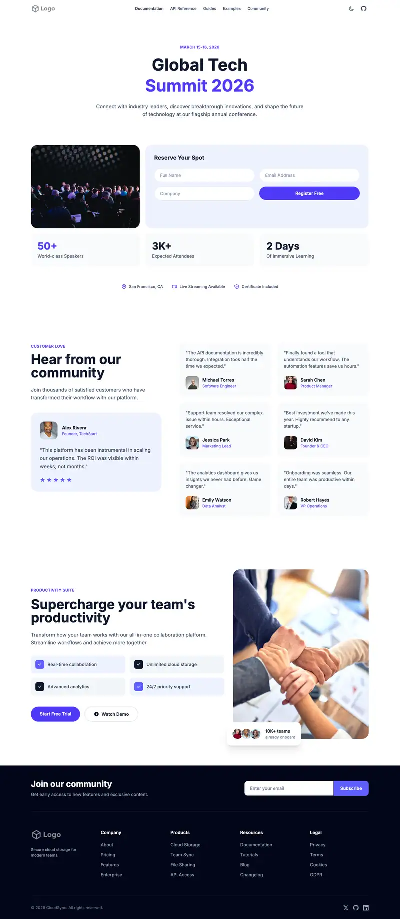 Supplements Brand website template preview