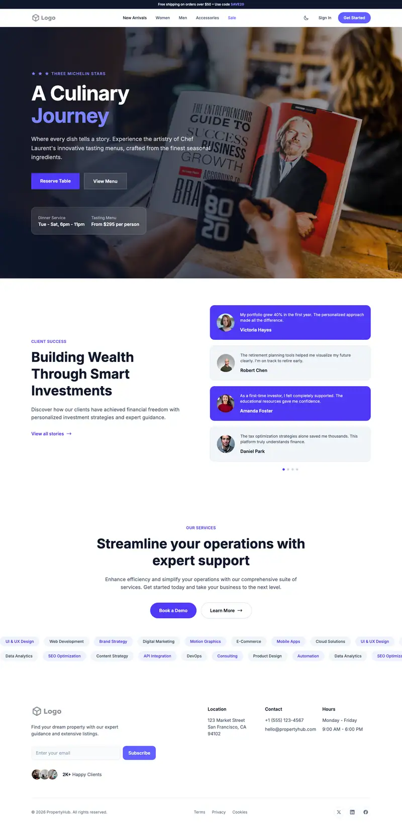 Online Bookstore website template preview