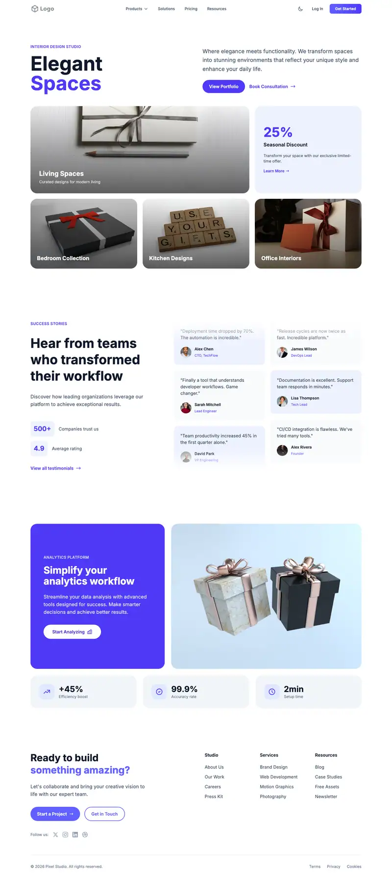 Custom Gifts Store website template preview