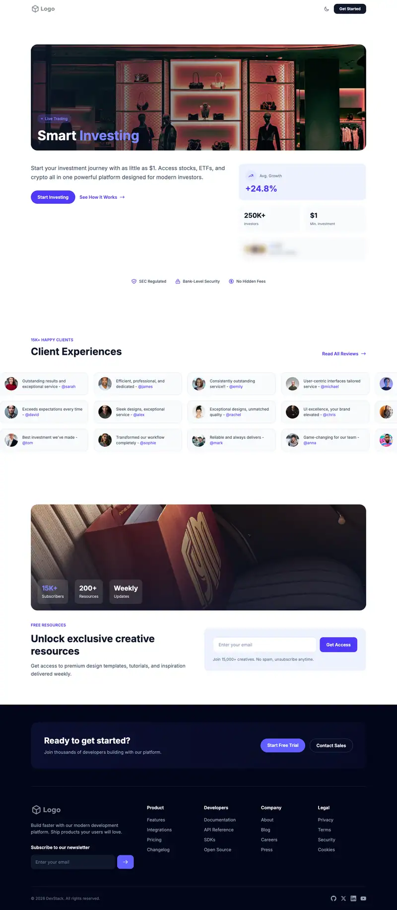 Luxury Goods Store website template preview