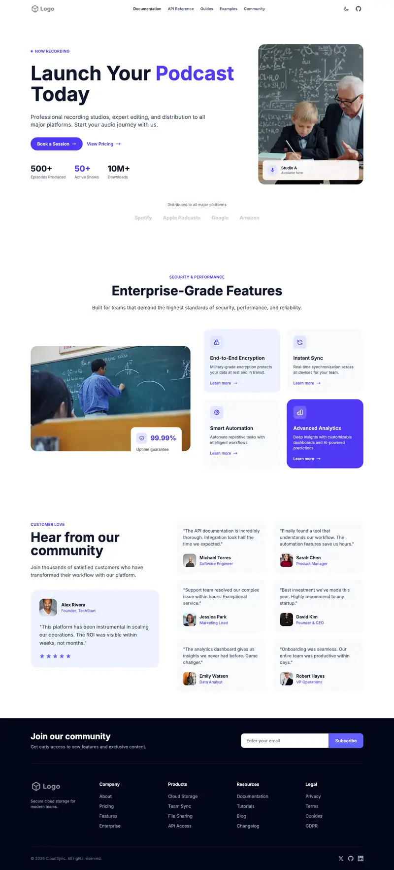 Math Tutoring website template preview