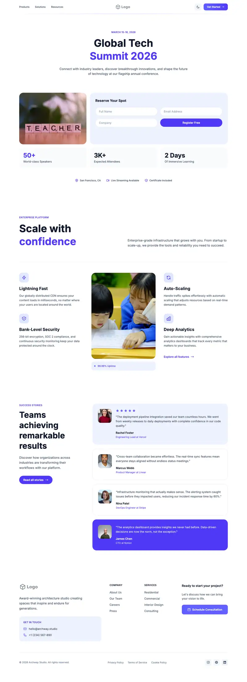 Special Needs Tutoring website template preview