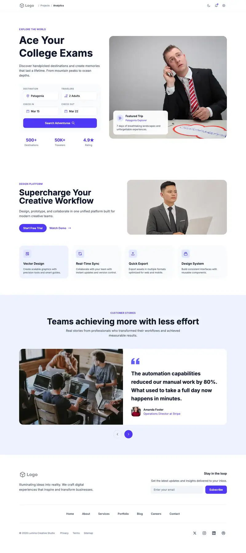 Sat Act Prep website template preview