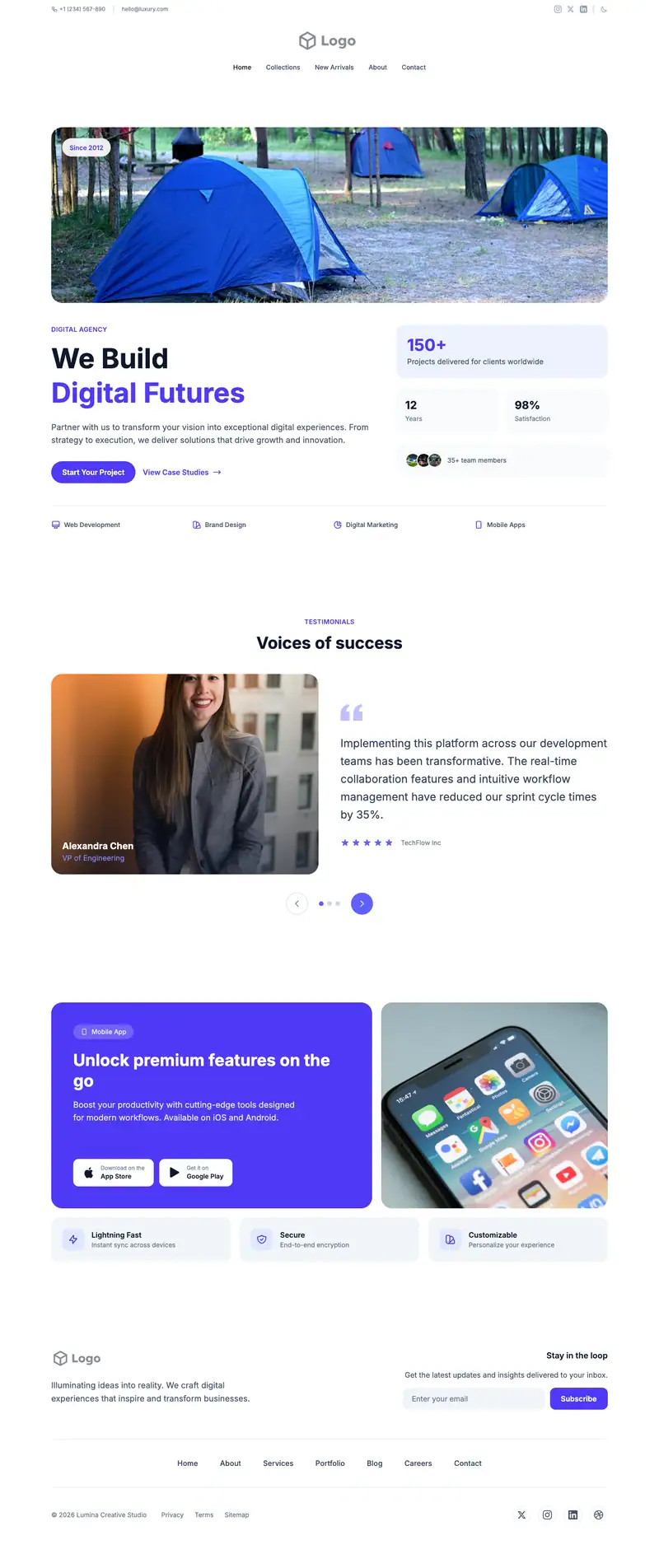 Summer Camp website template preview