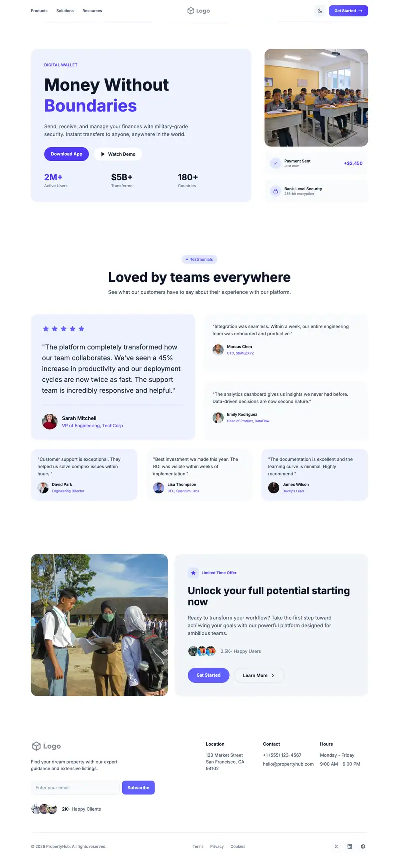 After School Program website template preview