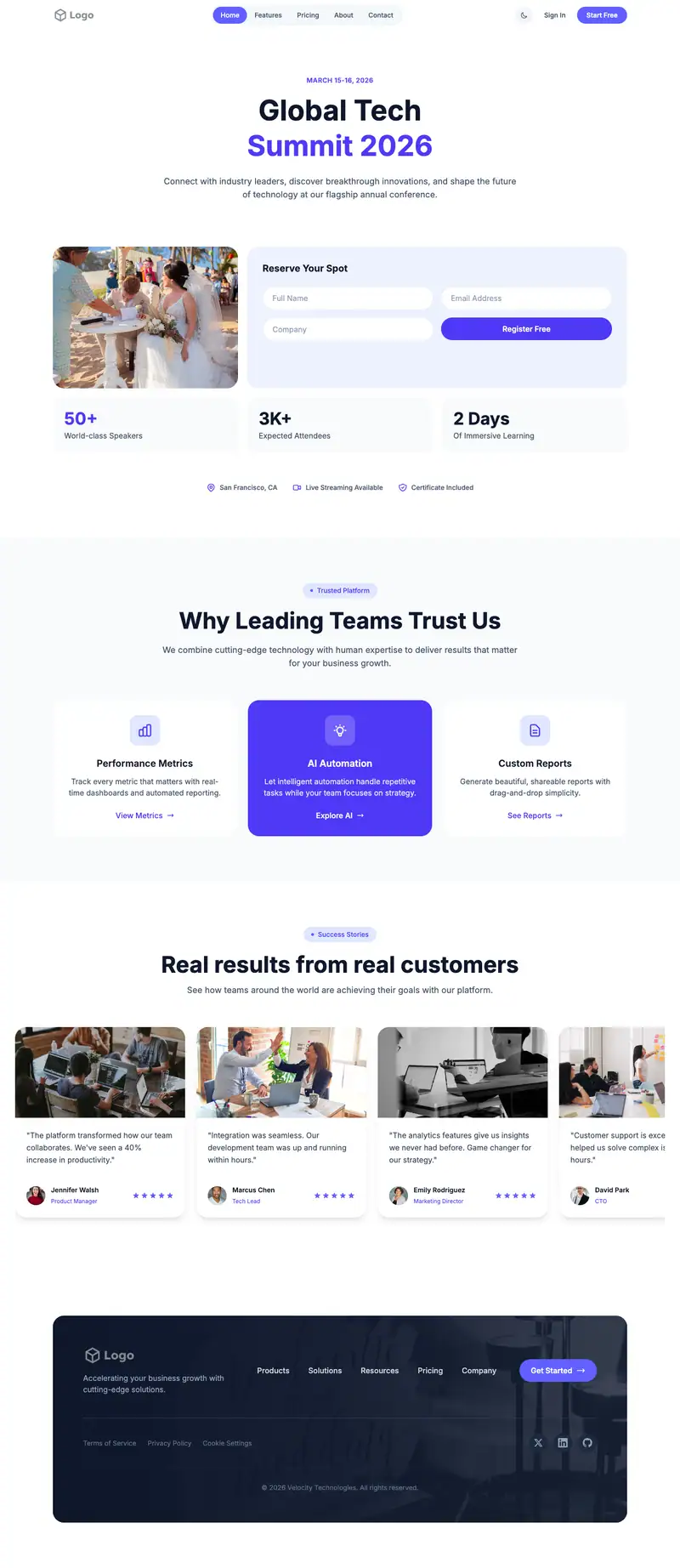 Wedding Planner website template preview
